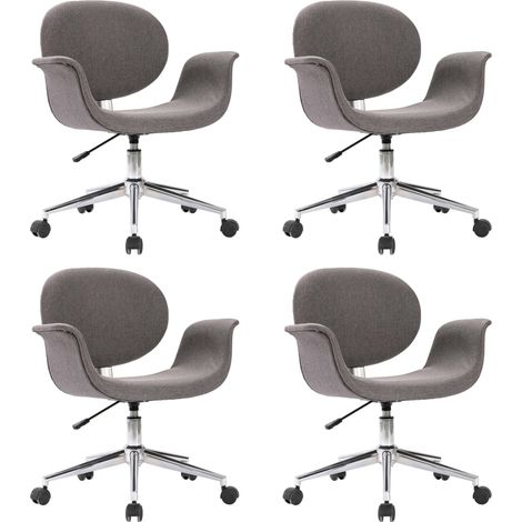 Maison Exclusive - Drehbare Esszimmerstühle 4 Stk. Grau Stoff