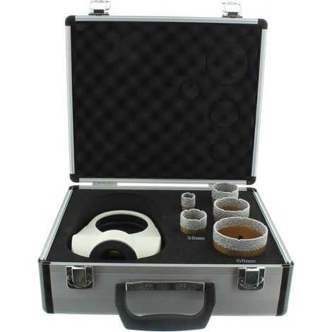 Diamantbohrkronen Set Winkelschleifer M14 Aufnahme inkl. Absaugung Fliesenbohrkrone 20, 35, 40, 50 und 68 mm (1/5)