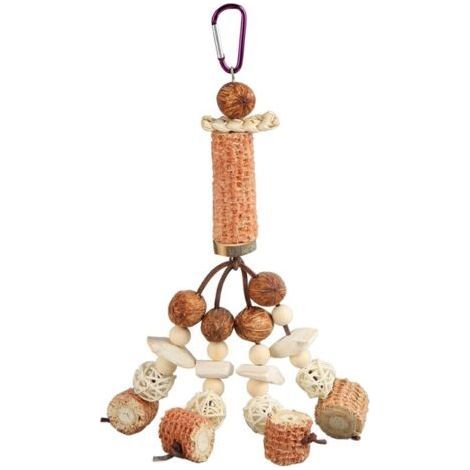 Jouets à mcher en épi de mas pour perroquets, os de seiche, soulagement de l'ennui, jouet à mcher pour perroquets, calopsitte, perruche, modèle boule en rotin (1/5)