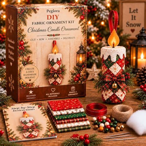 New DIY Handmade Plush Ornament Christmas Patchwork Set - Christmas Decorations - Candles -