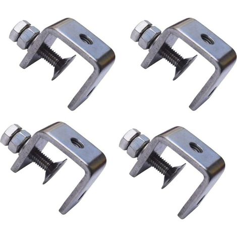 piezas de abrazaderas de tornillo de banco en forma de C de acero inoxidable 304, abrazaderas de carpintería de alta resistencia con amplia apertura de mordaza. (1/5)