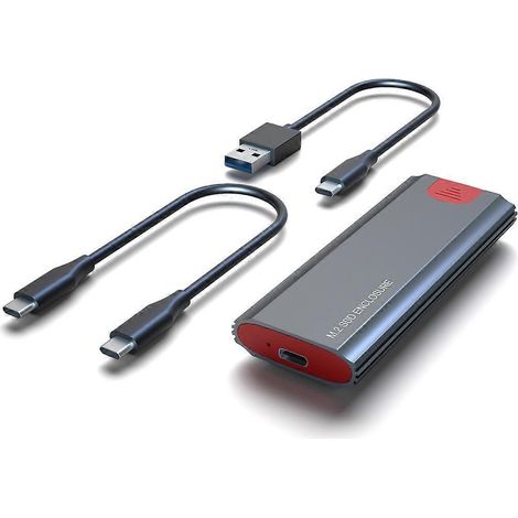Hier ist ein Vorschlag für einen optimierten französischen Produkttitel (weniger als 190 Zeichen): M.2 NVMe M-Key PCIe SSD-Gehäuse – Mobile externe Festplatte mit USB-C- und USB-A-Kabeln – Schutzhülle