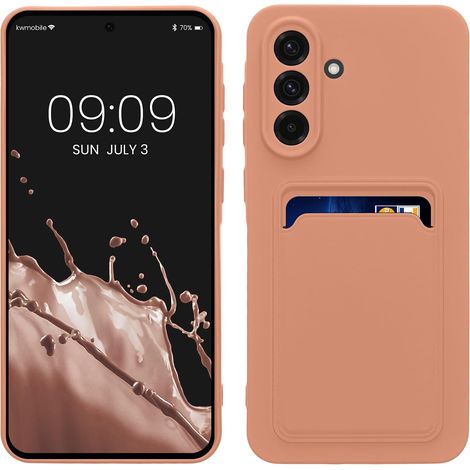 Housse Compatible avec Samsung Galaxy A56 5G Coque - Housse de téléphone avec Compartiment Carte en Silicone - Rose Pamplemousse (1/5)