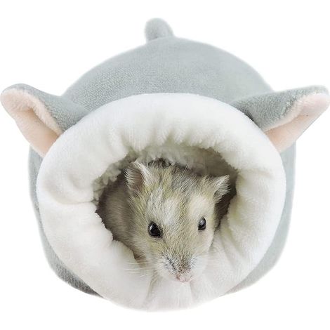 1 Lit pour hamster, maison douce en velours, nid semi-fermé antidérapant, couchage pour petits rongeurs (1/5)