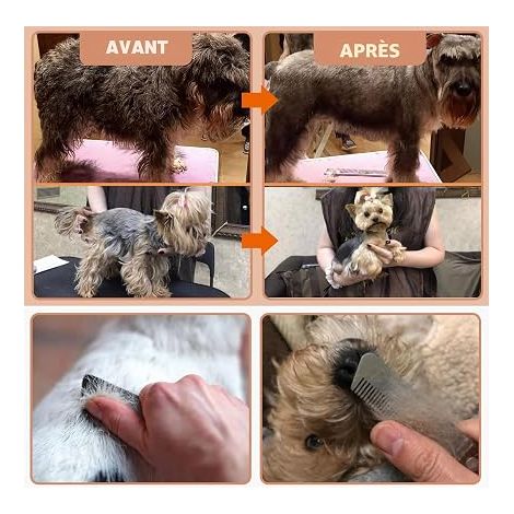 Couteau à Trimmer pour Main Droitier Couteau à dénuder Chien avec Manche Ergonomique en Bois (1/4)