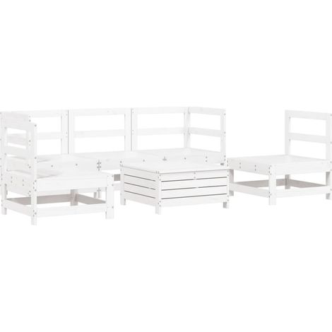 Maison Exclusive - Set Divani da Giardino 6 pz Bianco in Legno Massello di Pino
