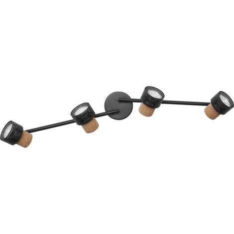 LEDVANCE DECOR SPOT CORK 4 x 3,4W, 920lm, noir, spot, têtes réglables, utilisation polyvalente, spot intérieur, LED remplaçables, dimmable, lumière chaude, GU10.