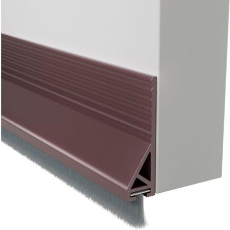 Joint de porte avec brosse pour bas de porte extérieurs et intérieurs, insonorisant, coupe-vent et anti-poussière (100 cm,brun) (1/5)