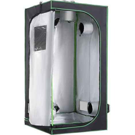 Grow Tent Reflective Mylar Hydroponic with Adjustable Vents and Floor Tray for Indoor Plant Growing, 80 x 80 x 160 cm (31.5" x 31.5" x 63")