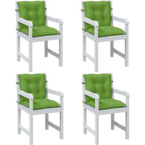 Coussins de chaise à dossier bas, lot de 4, polyester vert mélangé, 100 x 50 x 7 cm - PANGIVO (1/5)