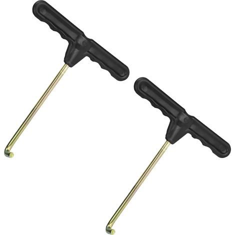 2 Pcs Trampoline Outils de Traction à Ressort Crochet en T en métal,Tente Outil à Main,Crochet de Ressort d'Échappement,Accessoire Trampoline, pour Tente Outil de Traction pour Ressort de Tramp (1/5)