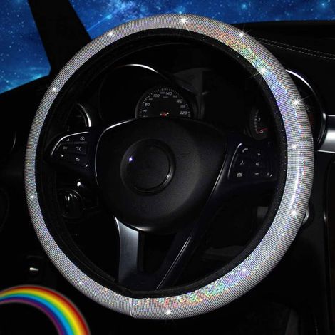 Cover Pour Volant - Microfibre Élastique - Diamètre 37 À 38 Cm - Universel Pour Voitures SUV Fourgonnettes Camions - Rose - 1 Pièce (1/5)