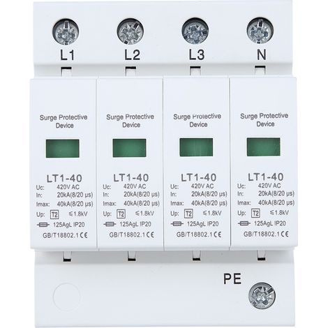 Dispositif de Protection contre les Surtensions Blanc Module Arc 4P LT140 40kA Antifoudre Modulaire (1/5)