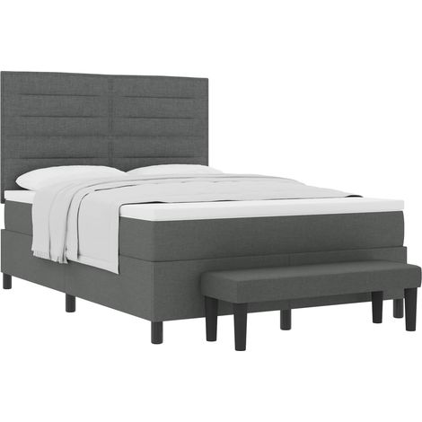 Maison Exclusive - Boxspringbett mit Kissen Dunkelgrau 140 x 190