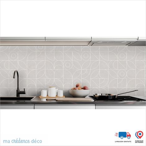 Crédence : Cercles et rosaces - Couleur Gris clair - Alu composite - 60 - 120 (1/3)
