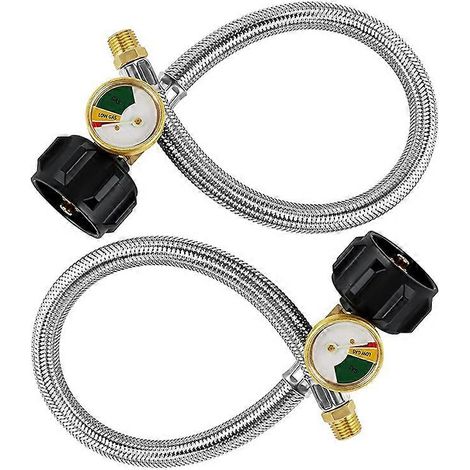 Tuyau de propane de 15 pouces pour VR avec manomètre pour bouteilles de 5 à 40 lb (paquet de 2) (1/5)