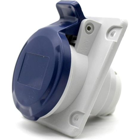 Prise Encastrée Industrielle CEE 16A Prise Electrique Femelle 2 Pôles + Terre 220V Etanche IP44 Rallonge Electrique, Camping Car Usage Intérieur et Exterieur (1/5)