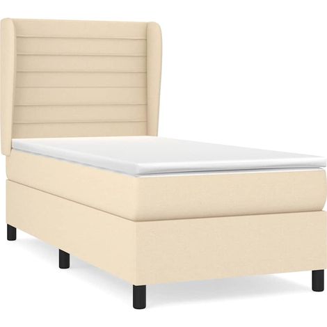 Maison Exclusive - Boxspringbett mit Matratze Creme 90x200 cm Sto (1/5)