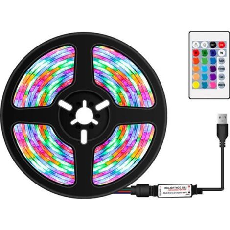 Bande Lumineuse Rgb - 4 M - Étanche Ip65 - Télécommande Incluse - 240 Led - Alimentation Usb (1/4)