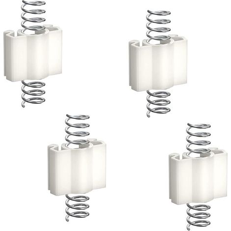 Lot de 4 Ressorts courts, Quincaillerie pour portes pliantes, Plastique et acier, Pour placard épaisseur 2,54cm à 3,49cm (1/3)