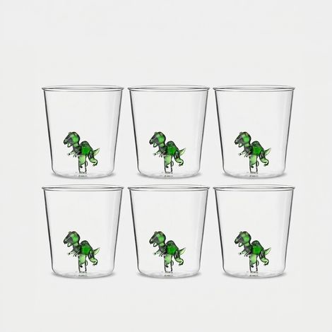 Set 6 bicchieri in vetro di design Made in Italy T-Rex (1/2)