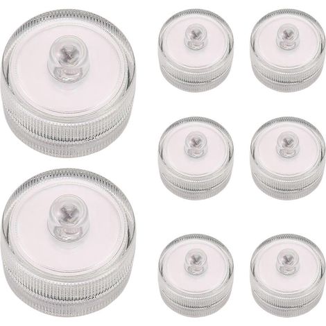 Bougies chauffe-plat LED étanches et sans flamme - Lampes de décoration submersibles pour piscine, idéales pour les mariages et les fêtes (1/5)