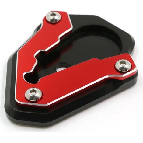 (Rouge) Compatible avec Ducati 848, 1098 et 1198 (toutes années) - Accessoires moto - Béquille latérale CNC - Extension de béquille - Plaque de support - Support agrandi (1/4)