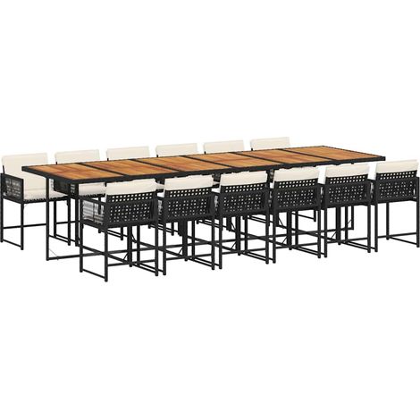 Maison Exclusive - Set comedor de jardín con cojines 13 pzas ratá (1/5)