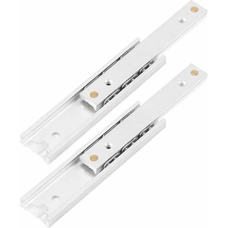 2 pcs en Alliage D'aluminium Lourds Coureurs Roulement À Billes Coulisses De Tiroir Rail Télescopique Durable Lisse Glissière pour Armoire À Tiroirs(100mm) (1/5)
