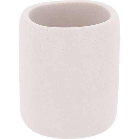 Gobelet rond aspect brut polyresine 350 ml - ivoire - Tendance