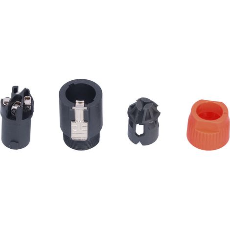 CNL4FC (Orange) Lot de 4 connecteurs de câble audio pour amplificateur, fiches haut-parleur 4 broches à verrouillage par rotation