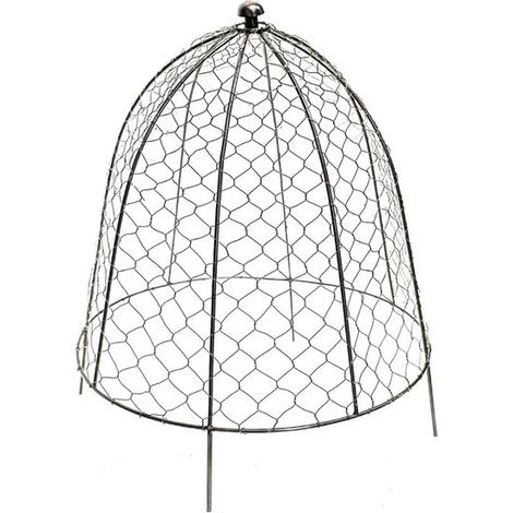 Outdoor Wire Netted Plant Protector - Mild Steel - L36 x W36 x H48 cm - Zinc