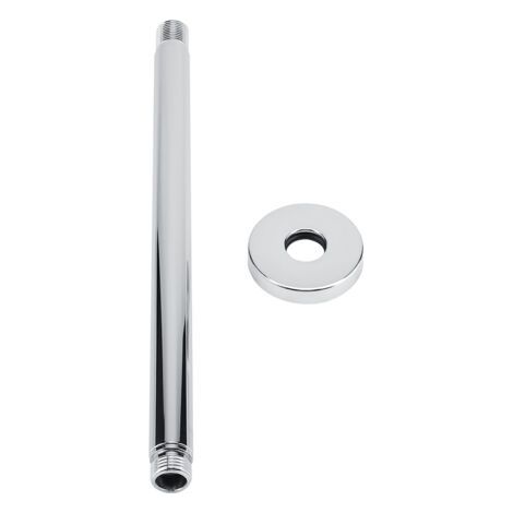 QORVA-Support mural de tuyau de bras de douche rond en acier inoxydable pour pommeau de douche au plafond de salle de bain (30 cm)