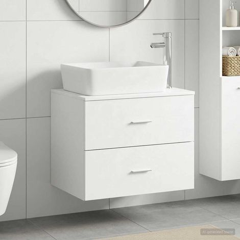 vidaXL Bathroom Furniture Set White Engineered Wood (1/5)