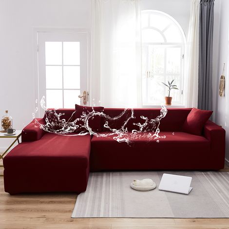 Wasserdichte und staubabweisende Sofaabdeckung aus Milchmikrofaser – Ausziehbar, einfarbig, für 4-Sitzer Sofa (230–300 cm), ohne Sitz- und Kissenbezüge