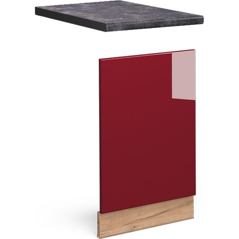 Façade Fame-Line, Rouge bordeaux Haute brillance, 45 cm , PT Anthracite, Vicco