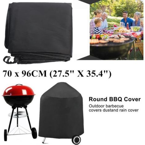 Housse Barbecue Ronde - 70x96 cm - Polyester - Imperméable - Noir - 1 Pièce (1/4)