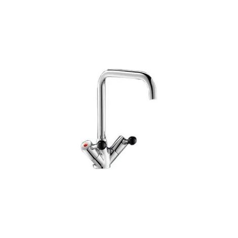 Delabie MBatt. Support mural à 1 trou, débit 45 l/min, sortie pivotante L300, boule en bakélite