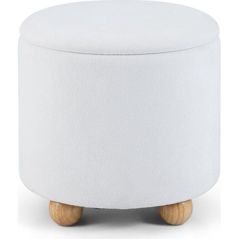 COSTWAY 45CM Upholstered Storage Ottoman with Lid 35L Capacity Beige (1/5)