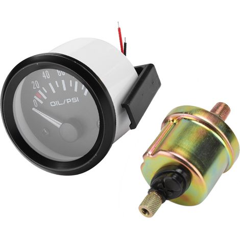 Manomètre d'huile électromagnétique 52mm/2in 12V polyvalent voiture afficheur instrument modifié (1/5)