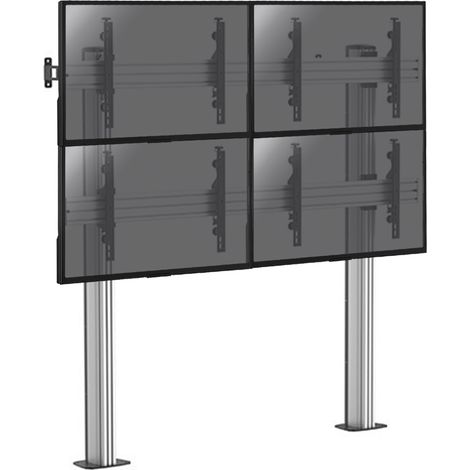 Support sur pieds mur d' images pour 4 écrans TV 45''-55'' - Hauteur 175cm - A visser (1/3)