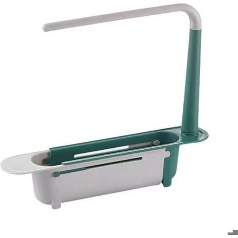 Porte Eponge Evier Cuisine 32-45CM Évolutif Support Eponge Evier Cuisine Réglable Organisateur Evier Creuse Inférieure Range(Vert) (1/5)