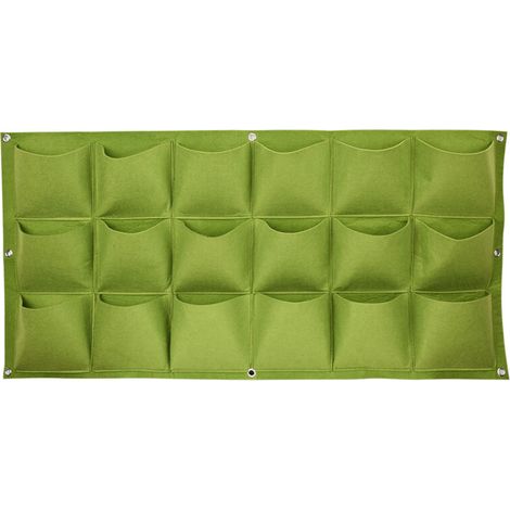 Pochettes de Culture Murales en Felt 18 Compartiments pour Plantes Verticales Jardinage Extérieur Intérieur
