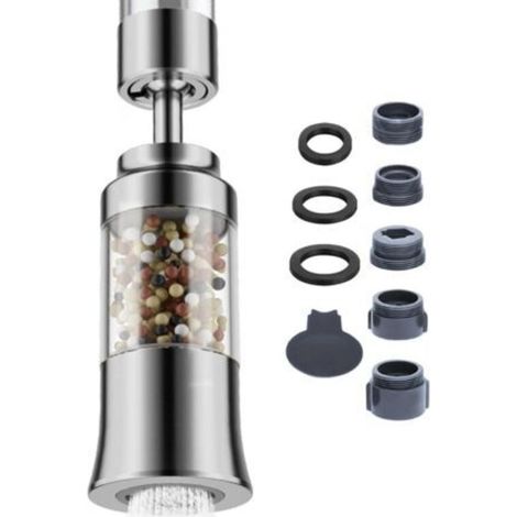 2 Modes Faucet Water Filter, 360° Rotatable Anti-Limescale Faucet Filter, Kitchen Faucet Water Purifier with 6 Filtration Stages (1/5)