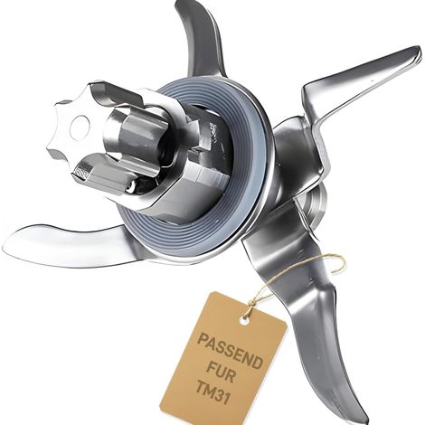 Couteau Tm31 Remplacement, Lame de Rechange en Acier Inoxydable pour Couteau Tm31, Accessoire Essentiel pour Robot Cuisine,Lame à 4 Lames, Lames Double Couche pour Un Meulage Uniforme (1/5)