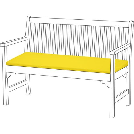 Gardenista - Sitzkissen für 2-Sitzer-Außenbank, 108x45x5 cm wasserabweisende Sitzbankauflage, langlebige und leichte Gartenbank-Sitzpolsterung für Terrassenmöbel - Gelb (1/5)