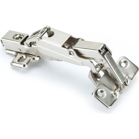 Bisagra cazoleta 35mm recta 165º con pistón para puertas plegables zamak niquelado