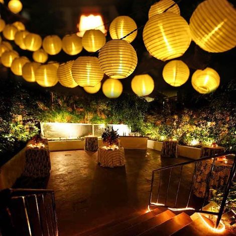 Guirlande lumineuse solaire d'extérieur 30 LED IP65 étanche pour terrasse et fête, intensité variable[YJD]-AquaForge (1/5)
