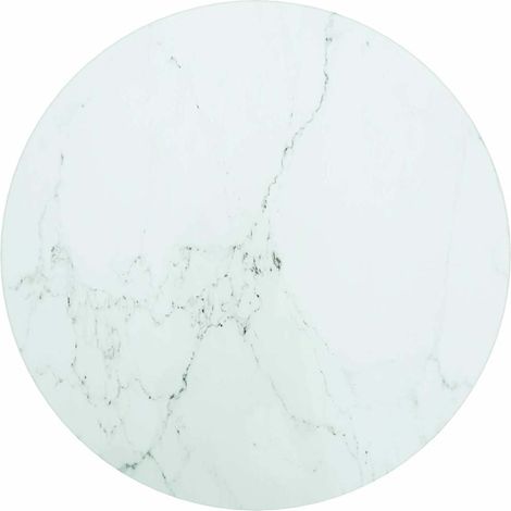 Dessus de table-Plateau de Table de Remplacement blanc Ø30x0,8cm verre trempé avec design marbre 366227 (1/4)