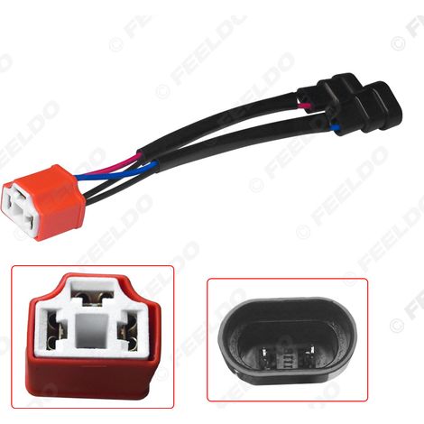 Adaptateur de douille pour ampoule halogène automobile H4 (support de lampe en céramique) vers support de lampe double 9005-H11 (faisceau de câblage de phare)